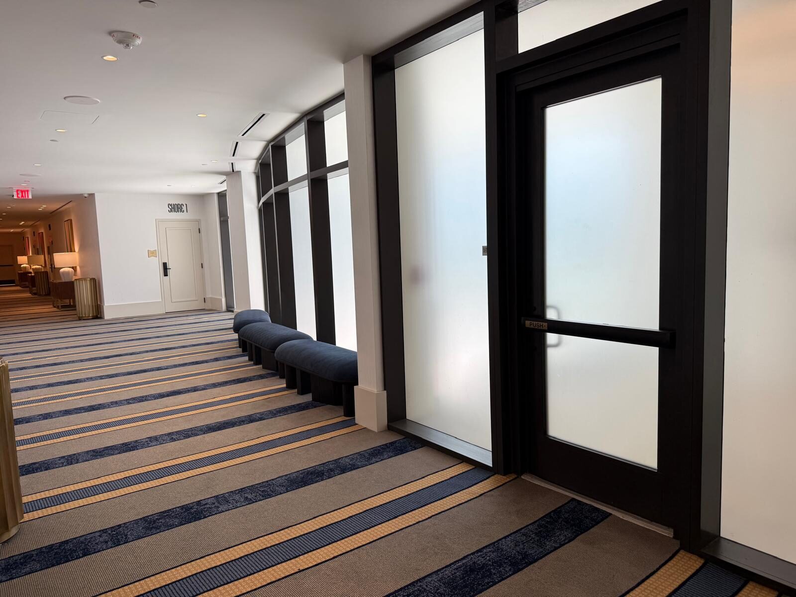 Pre-function corridor leading to the Shore room